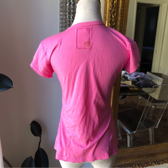 Morphine Generation Y2K Pink Distressed Tee “kiss & Tell” Size Medium - Picture 2 of 4